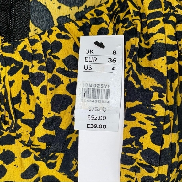 NWT Topshop Leopard Yellow & Black Dress - Picture 8 of 9